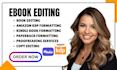 kindle ebook formatting for amazon KDP, paperback formatting and layout design