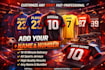 do professional jersey name numbering and customization