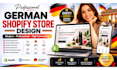 design or redesign german shopify store german website german wordpress website