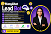 create a manychat chatbot to capture leads for your business
