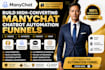 build high converting manychat chatbot automation funnels