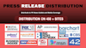 write press release and distribute to PR news outlets and media coverage