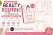 design canva beauty routine planner skincare workbook editable guide