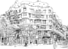 architectural and landscape illustration drawing