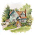 create artistic watercolor beach house