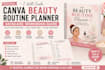 create canva beauty routine planner skincare workbook guide template