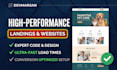build high performance landing page or institutional website