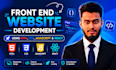 develop a responsive front end website using HTML CSS javascript and react