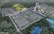visualize 3d site masterplan,renewable data centre, townhouse development render