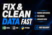 fix and clean, messy datasets