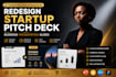 redesign startup pitch deck, business presentation slides