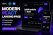 build a modern responsive react landing page