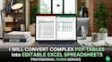 convert complex PDF table into editable excel spreadsheets