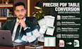convert complex PDF table into editable excel spreadsheets