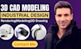 do 3d industrial product design, 3d model and rendering, 3d cad product design