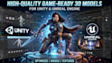 create high quality game ready 3d models for unity and unreal engine