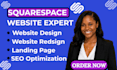 design or redesign a responsive squarespace website using fluid engine
