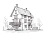 sketch houses and buildings