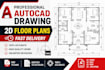 redraw floor plans, sketches, and PDF to autocad
