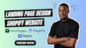 design shopify landing page using pagefly gempages or replo