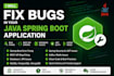 fix bugs in your java spring boot application