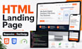 create a responsive HTML landing page with CSS and javascript