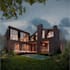 remodel house exterior, elevation, facade, photorealistic 3d render, brick house