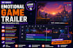 a cinematic game trailer, game teaser, game promo, game ads, after effect, ads