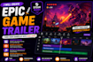 a cinematic game trailer, game teaser, game promotion, after effect, game ads
