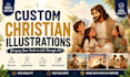 create custom bible themed and christian illustrations