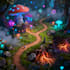 design unique mushroom themed fantasy illustrations