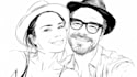 create custom black and white line art illustration