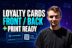 design a professional double sided loyalty card ready to print