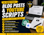 write ai blog posts and youtube scripts
