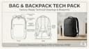 create bags backpack and travel gear tech pack for production