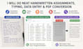 do data entry , pdf to excel , handwritten assignments