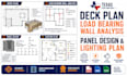 prepare texas deck plan, load bearing wall analysis, panel design, lighting plan