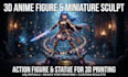 do 3d anime figure model miniature action figure 3d statue figurine 3d printing
