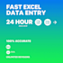 do fast and accurate excel data entry, web research, PDF to excel
