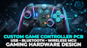 design video game controller pcb with mcu, usb, bluetooth and wireless systems