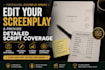 edit your screenplay and provide detailed script coverage