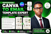 convert canva design to klaviyo or mailchimp email template