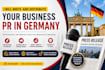 write and distribute your business PR in germany
