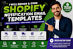 setup design and improve shopify email notification  templates, email template