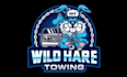 make cartoon tow company logo with a wild hare rowing