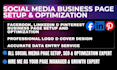 create setup and optimize facebook linkedin and pinterest business page