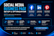 create, setup, and optimize your business pages for facebook, linkedin, and pint