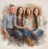 create a watercolor family portrait