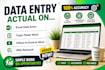 clean, format, split excel data, design a business website