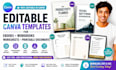 design editable canva templates, ebooks, workbooks, social media design template